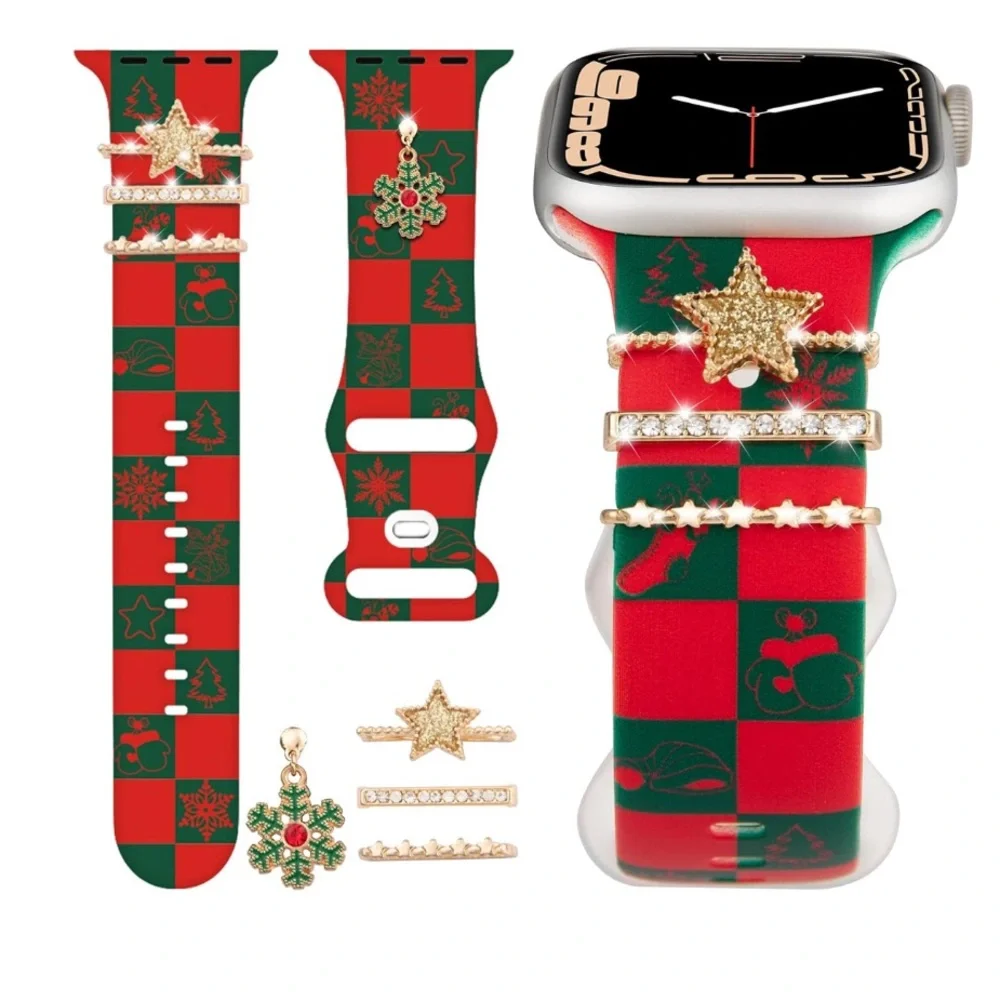 2024 Christmas Gold Apple Watch Band with Charms